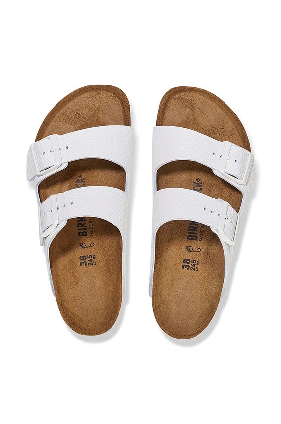 Birkenstock klapki skórzane Arizona 1025048 biały
