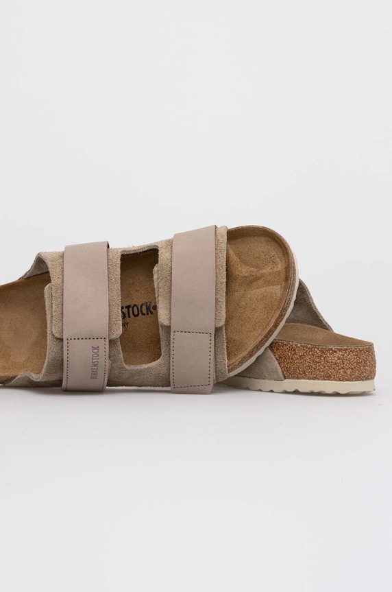 Semišové pantofle Birkenstock Uji béžová 1025690