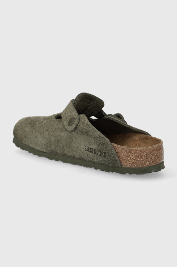 Obuwie Birkenstock klapki zamszowe Boston 1024721 zielony