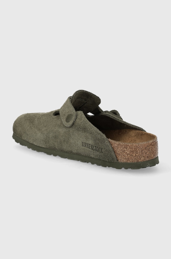 Obuwie Birkenstock klapki zamszowe Boston 1024721 zielony