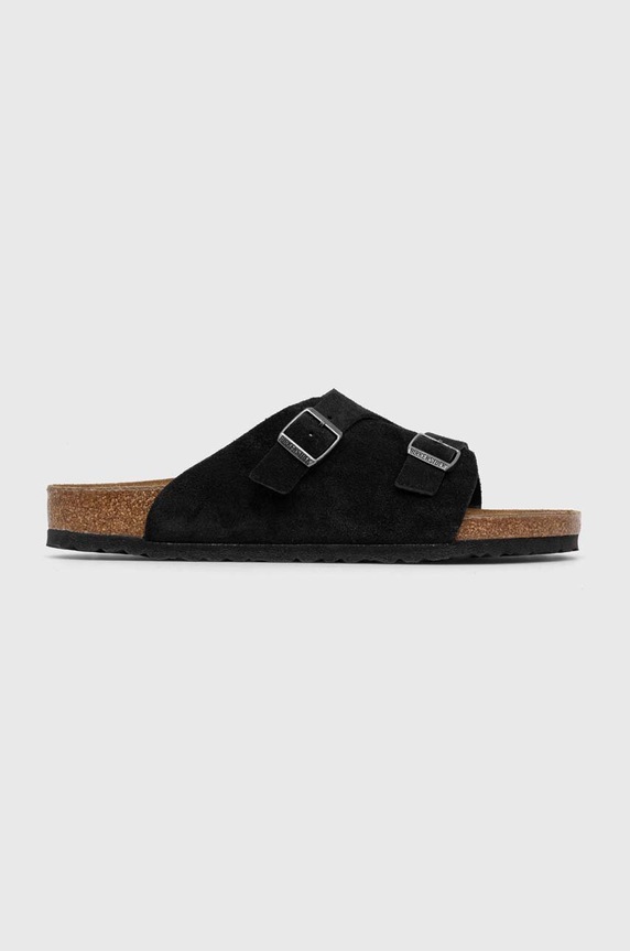 Замшеві шльопанці Birkenstock Zürich чорний 1025045