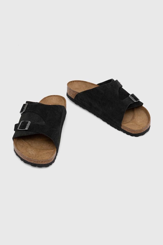 Замшеві шльопанці Birkenstock Zürich 1025045 чорний AW23