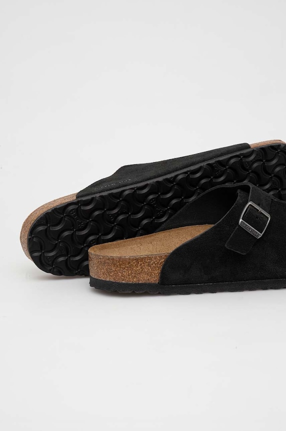 Замшеві шльопанці Birkenstock Zürich чорний 1025045