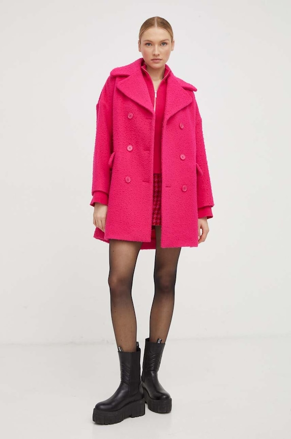 Red Valentino gyapjúkabát 3R3CAF856UP rózsaszín AW23