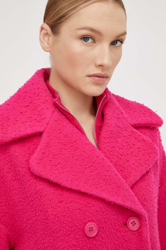 Red Valentino gyapjúkabát 3R3CAF856UP rózsaszín