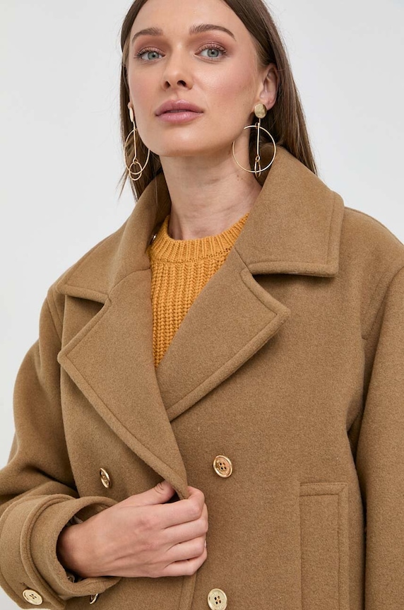 MICHAEL Michael Kors kurtka wełniana brązowy MF320B6F8P