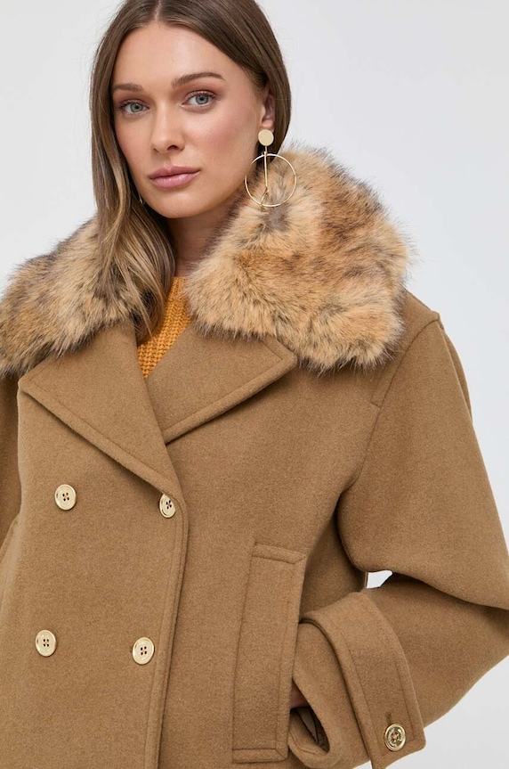 MICHAEL Michael Kors kurtka wełniana MF320B6F8P brązowy