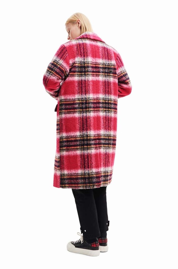 Desigual płaszcz 23WWEWAD WOMAN WOVEN OVERCOAT 23WWEWAD różowy AW23