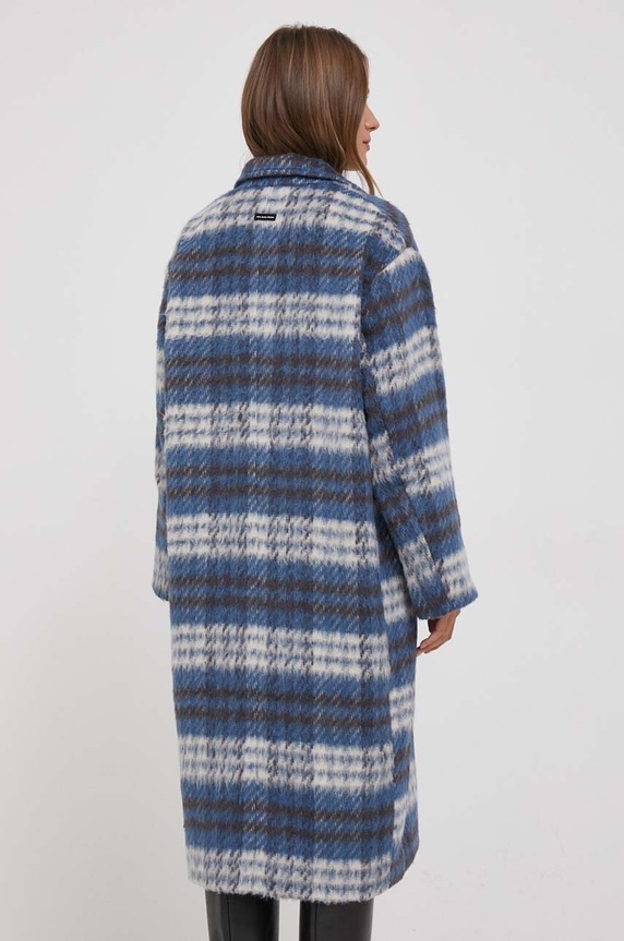 Odzież Pepe Jeans płaszcz z domieszką wełny PL402298.0AA niebieski
