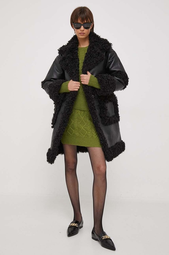 United Colors of Benetton płaszcz 244NDN04T.100 czarny AW23