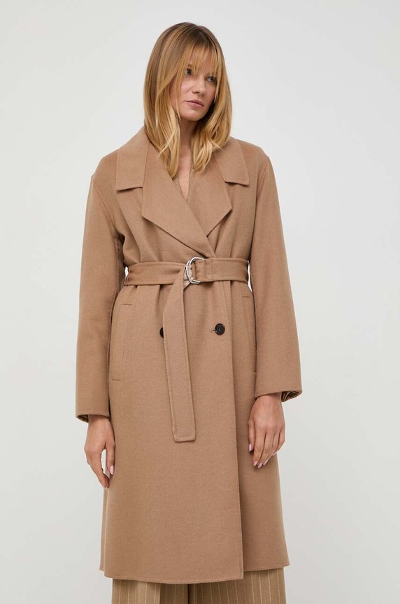 Vuneni kaput BOSS bez tople podstave bež 50499811