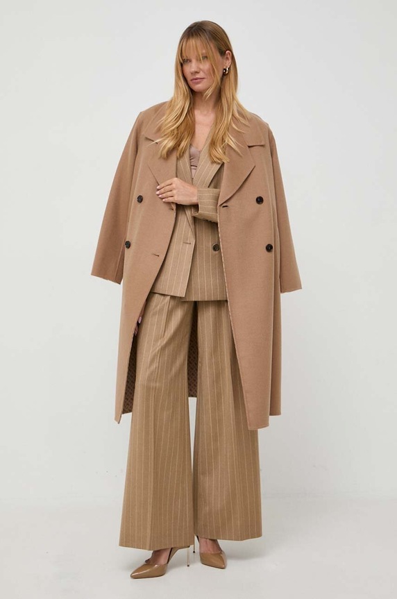 Vuneni kaput BOSS 50499811 bež AW23