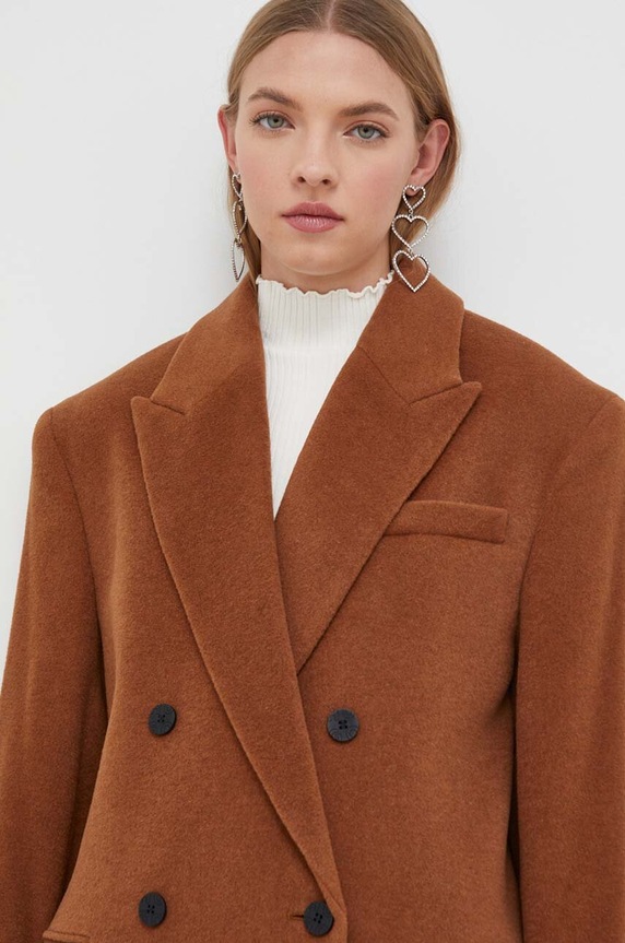 HUGO płaszcz wełniany brązowy 50505218