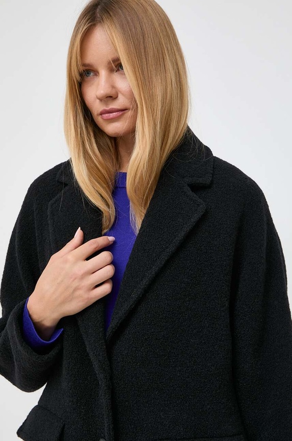 Μάλλινο παλτό Patrizia Pepe μαύρο 2O0106.A362