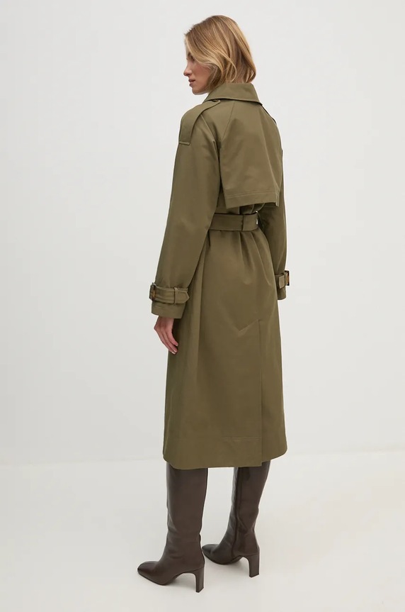 Trench kabát Barbour Marie Showerproof LSP0129 zelená AW24