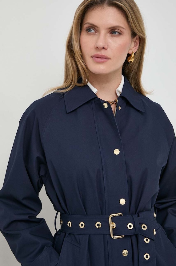 MICHAEL Michael Kors pamut kabát sötétkék MR420DQDTY