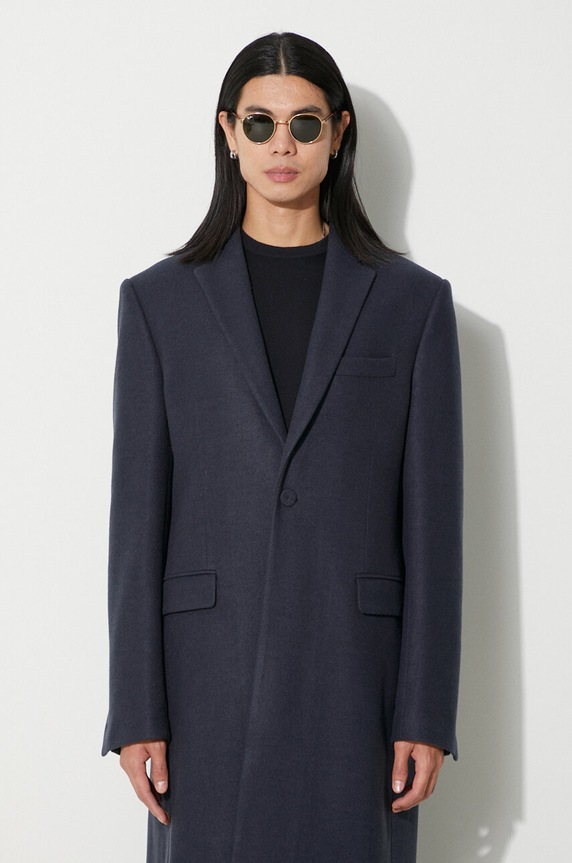 424 cappotto con aggiunta di lana blu navy 35424C01.236513