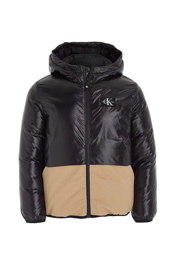Παιδικό μπουφάν Calvin Klein Jeans IB0IB01718.9BYX μαύρο AW23