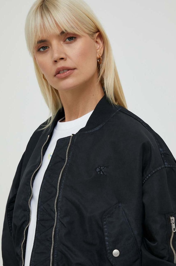 Μπουφάν bomber Calvin Klein Jeans μαύρο J20J221378