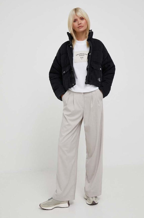 Rifľová bunda Calvin Klein Jeans J20J221685 čierna AW23