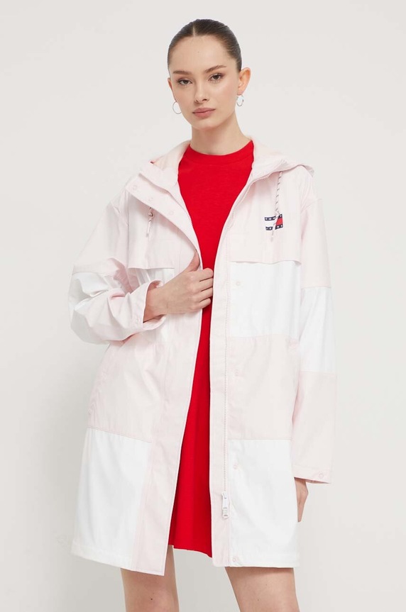 Tommy Jeans rövid kabát nem bélelt rózsaszín DW0DW15948