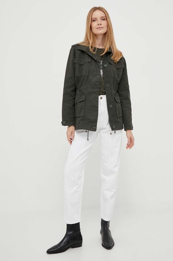 Pepe Jeans rövid kabát PL402233.728 zöld AW23