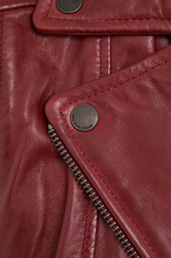 Pepe Jeans vesta din piele PL402240.299 burgundia