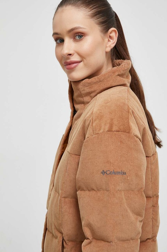 Μπουφάν με επένδυση από πούπουλα Columbia καφέ 2051451