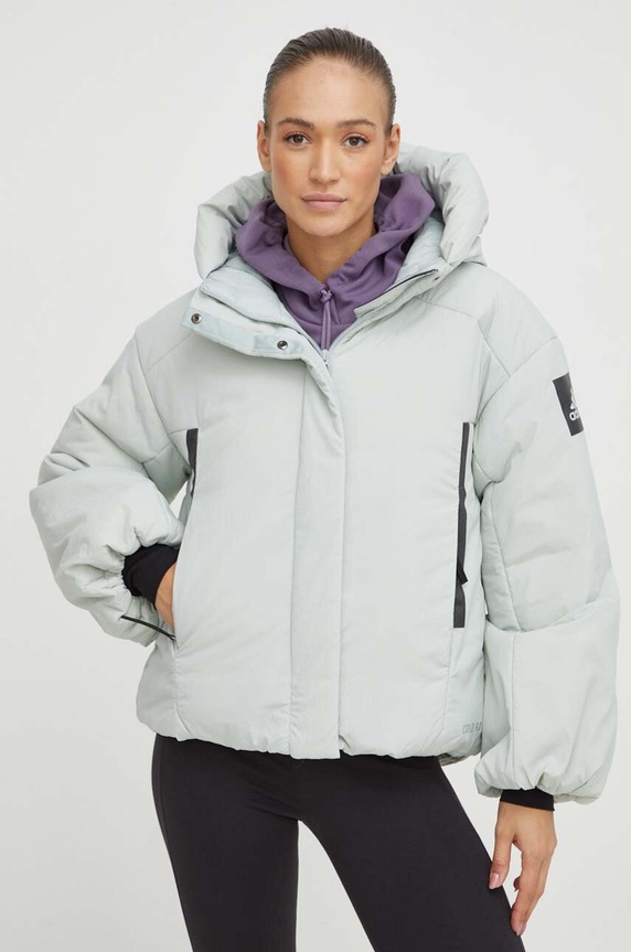 adidas kurtka puchowa pozostałe zielony IK3122