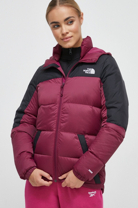 Μπουφάν με επένδυση από πούπουλα The North Face άλλο μπορντό NF0A55H4KK91