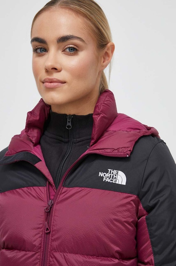 Μπουφάν με επένδυση από πούπουλα The North Face μπορντό NF0A55H4KK91
