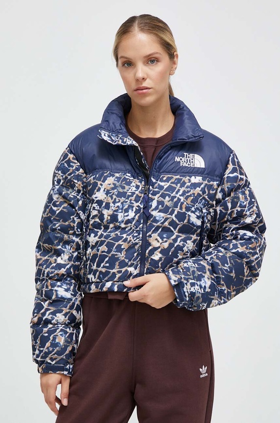The North Face kurtka puchowa bez kaptura granatowy NF0A5GGEOTP1