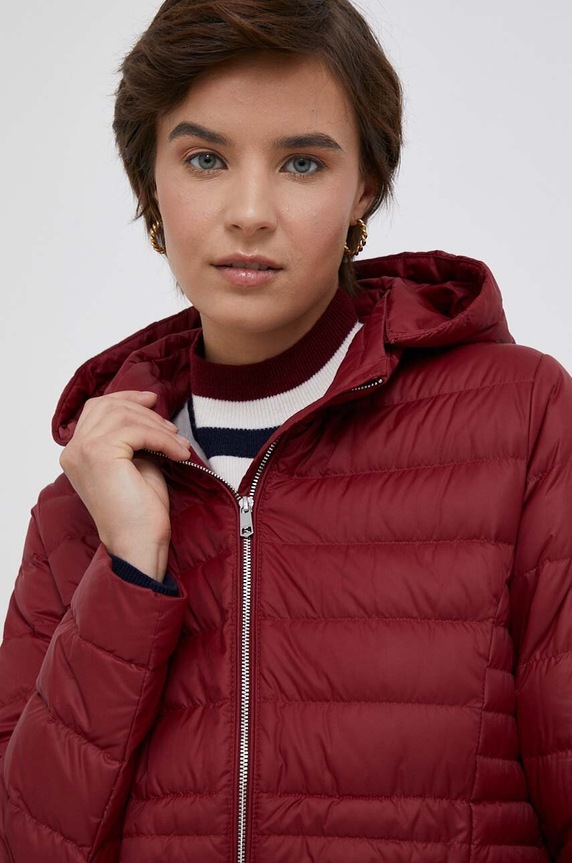Péřová bunda Tommy Hilfiger WW0WW41140 burgundské