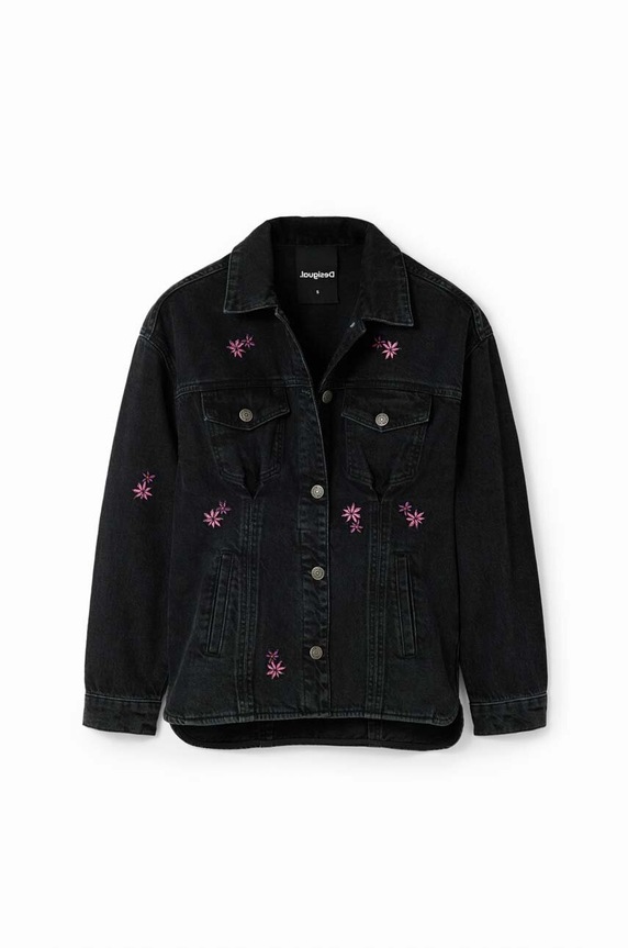 Traper jakna Desigual 23WWED33 WOMAN DENIM TRUCKER JACKET 23WWED33 crna