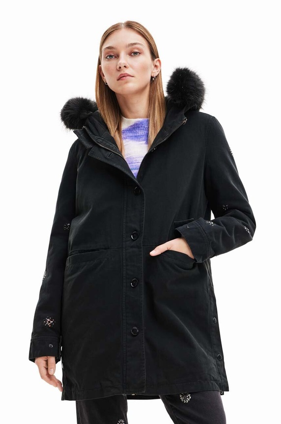 Desigual parka foderato nero 23WWEWBD
