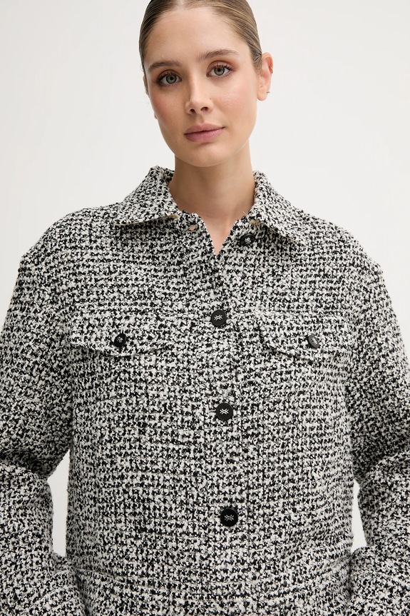 United Colors of Benetton jachetă de lână negru 2I20DN048.902