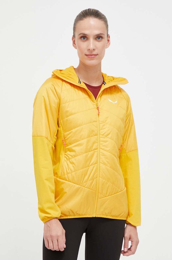Αθλητικό μπουφάν Salewa Ortles Hybrid με μείγμα μαλλιού κίτρινο 00.0000028721