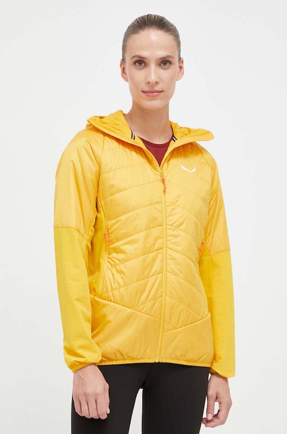 Αθλητικό μπουφάν Salewa Ortles Hybrid με μείγμα μαλλιού κίτρινο 00.0000028721