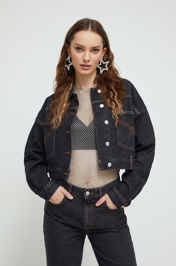 Дънково яке Moschino Jeans без качулка черен 0515.8735