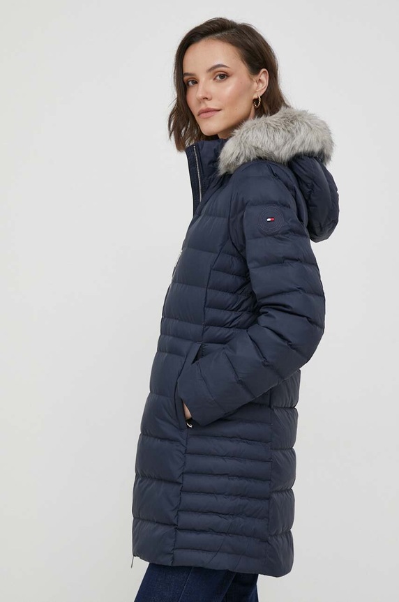 Péřová bunda Tommy Hilfiger WW0WW39747 námořnická modř