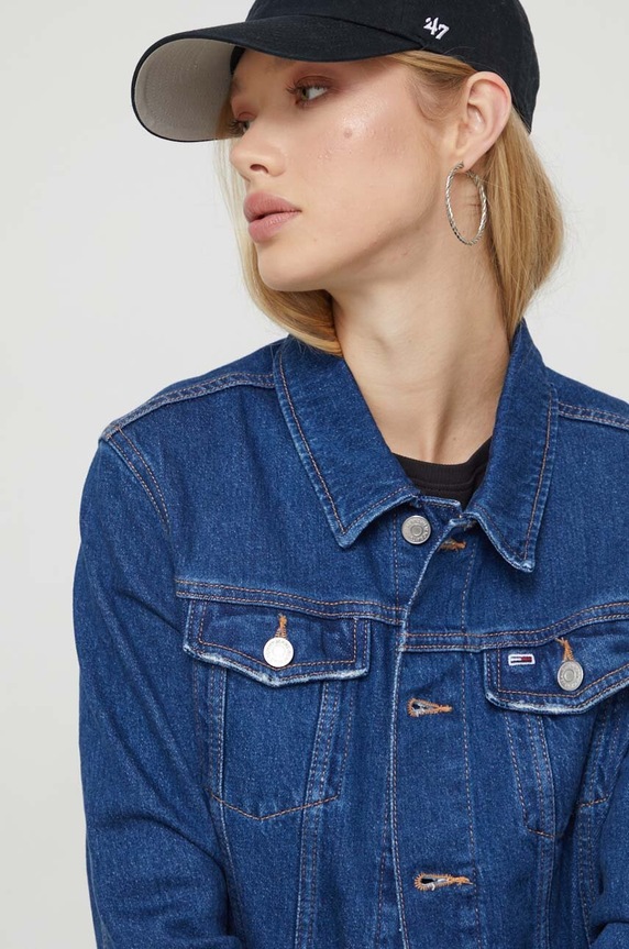 Tommy Jeans kurtka jeansowa DW0DW16846 granatowy