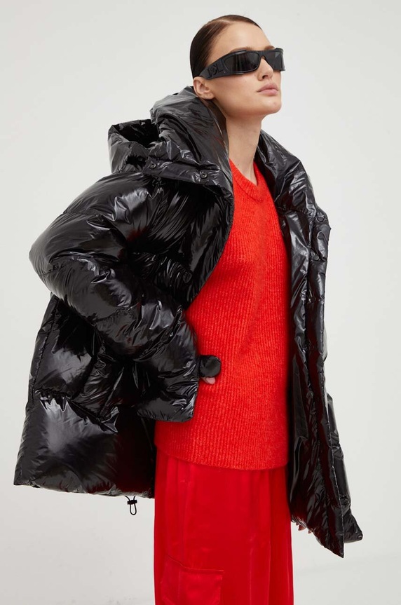 Μπουφάν με επένδυση από πούπουλα MMC STUDIO Ilona Gloss μαύρο ILONA.GLOSS