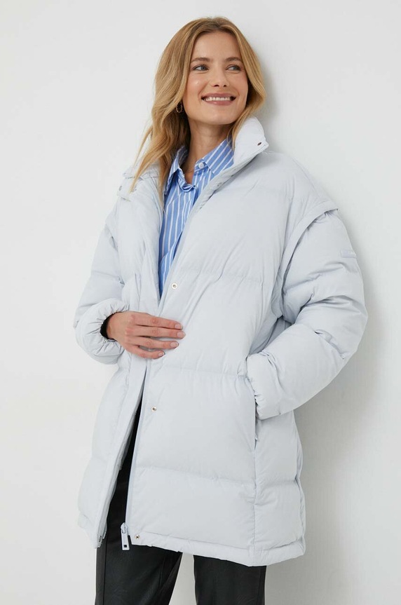 Calvin Klein kurtka puchowa bez kaptura niebieski K20K206093