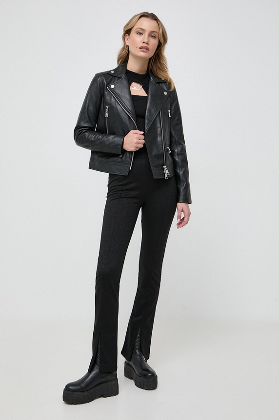 Δερμάτινο jacket Karl Lagerfeld 236W1904 μαύρο AW23