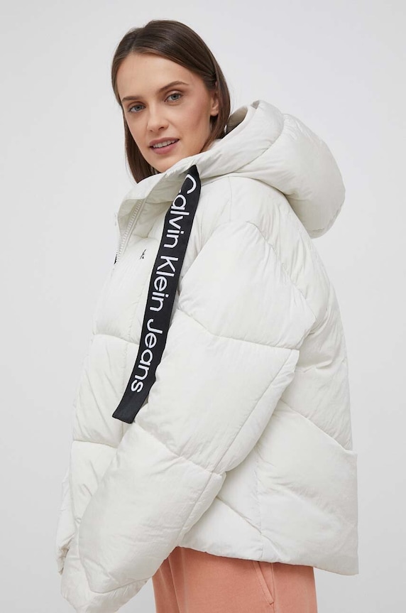 Μπουφάν Calvin Klein Jeans μπεζ J20J221901