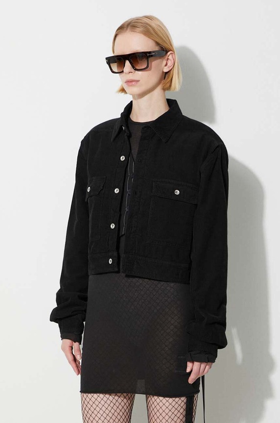Rick Owens kurtka czarny DS02C5702.MC