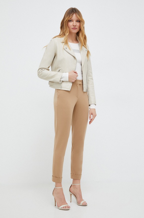 Kožna ramones jakna Guess W3BL83.L0O00 bež AW24