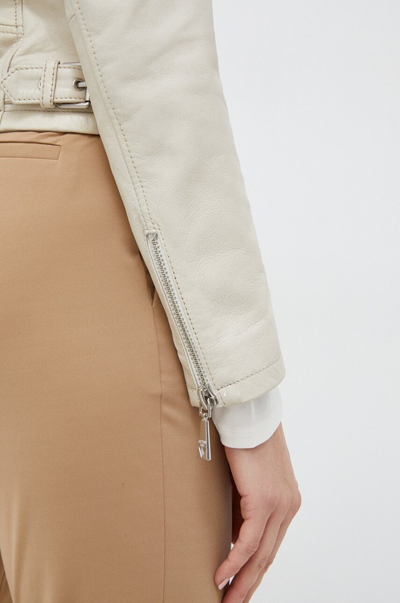 Kožna ramones jakna Guess W3BL83.L0O00 bež