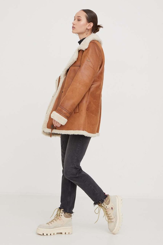 Superdry rövid kabát W5011690A.20O bézs AW23