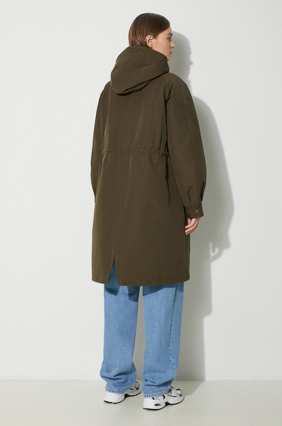 Куртка Woolrich Check Lined Long Parka CFWWOU0854FRUT3490 зелёный AW23